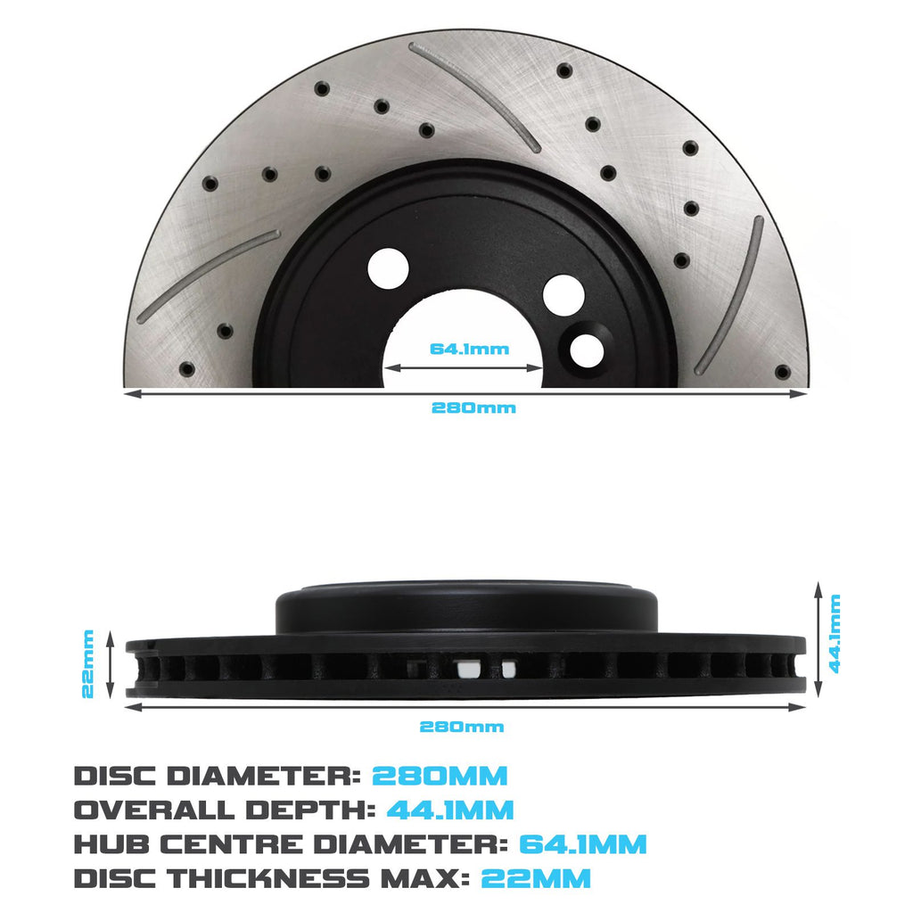 Dischi Freno Anteriori Forati Baffati 280mm Mini Coupe (R58) e Roadster (R59) Cooper - foto 3