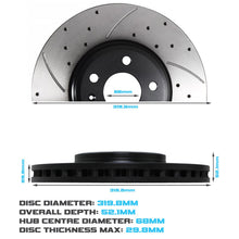 Dischi Freno Anteriori Forati e Scanalati 320mm Audi A4 A5 S5 1.8 2.0 2.7 3.0 3.2 - foto 3