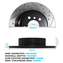 Dischi Freno Posteriori Forati e Scanalati 320mm BMW X5 E70 07-13 - foto 3