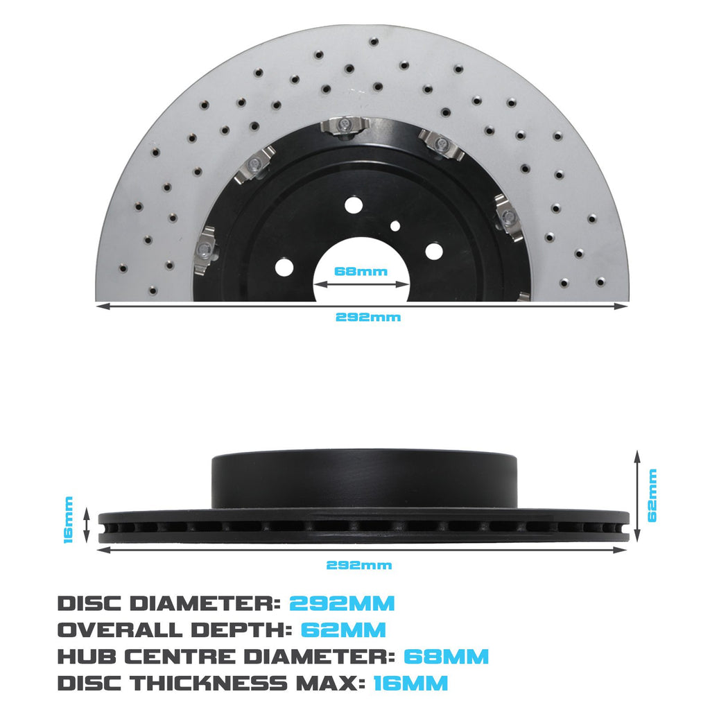 Dischi Freno Posteriori Forati, Scanalati e Ventilati 292mm Nissan Skyline V35 2003-2007 - foto 3
