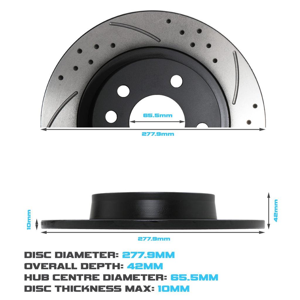 Dischi Freno Forati e Scanalati Posteriori 278mm Opel Zafira B 05-14 - foto 3