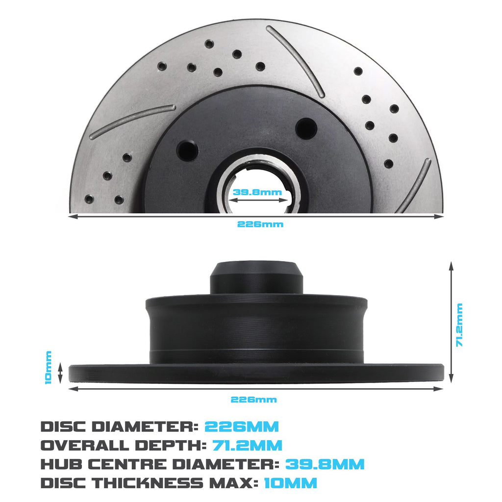 Dischi Freno Posteriori Forati 226mm Seat Ibiza MK2 1.8 2.0 16V Cupra GTI - foto 3