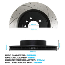 Dischi Freno Posteriori Forati, Scanalati e Ventilati 365mm Range Rover 4 SV L405 18+