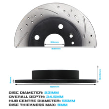 Dischi Freno Posteriori Forati e Scanalati 231mm Mazda MX-5 MK1 90-98 - foto 4