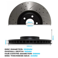 Dischi Freno Anteriori Forati 356mm Audi A6 C7 Allroad 3.0 TDI TFSI 12-18 - foto 3