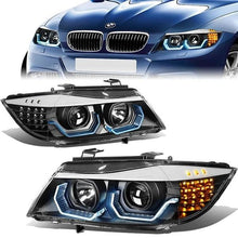 Carica l'immagine nel visualizzatore di Gallery, Fari Anteriori LED SK-Import Neri BMW Serie 3 E90 E91 con Proiettore
