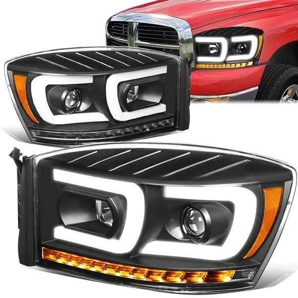 Fari Anteriori LED SK-Import Neri Dodge Ram con Freccia Sequenziale