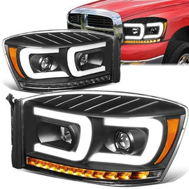 Fari Anteriori LED SK-Import Neri Dodge Ram con Freccia Sequenziale