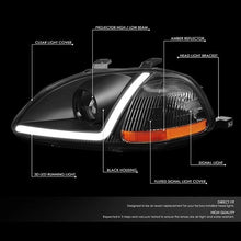 Carica l'immagine nel visualizzatore di Gallery, Fari Anteriori LED SK-Import Neri Honda Civic EK EJ Pre Facelift Phase 1 - foto 2