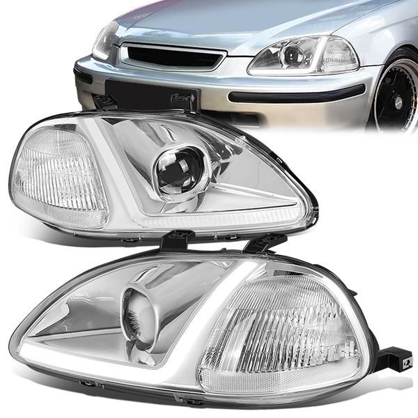 Fari Anteriori LED SK-Import Cromati Honda Civic EK EJ Pre Facelift Phase 1