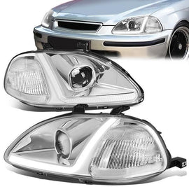 Fari Anteriori LED SK-Import Cromati Honda Civic EK EJ Pre Facelift Phase 1