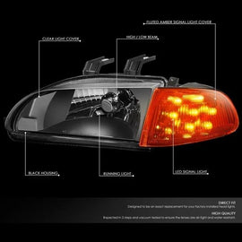 Fari Anteriori H4 SK-Import Neri Honda Civic EG EJ con Frecce LED Ambra - foto 2