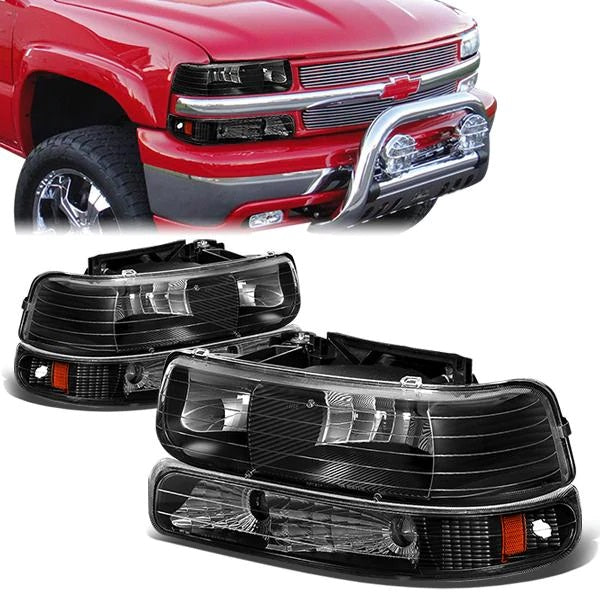 Fari Anteriori Frecce Ambra SK-Import Neri Chevrolet Silverado Suburban Tahoe