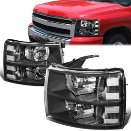 Fari Anteriori SK-Import Neri Chevrolet Silverado Lente Trasparente