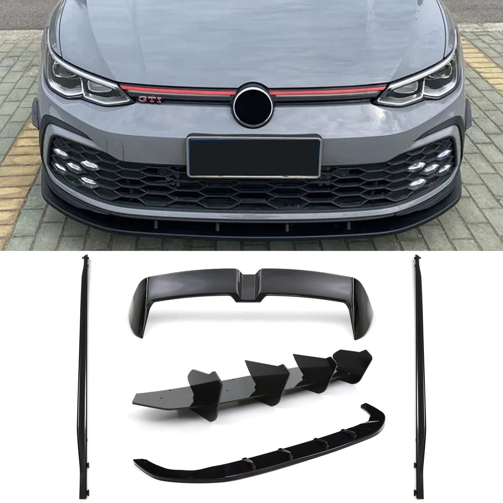 Body Kit Aerodinamico Stile Oettinger Nero Lucido VW Golf MK8 R-Line 2020+