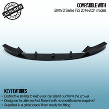 Splitter Anteriore Nero Lucido BMW Serie 2 F22 14-21 - foto 3