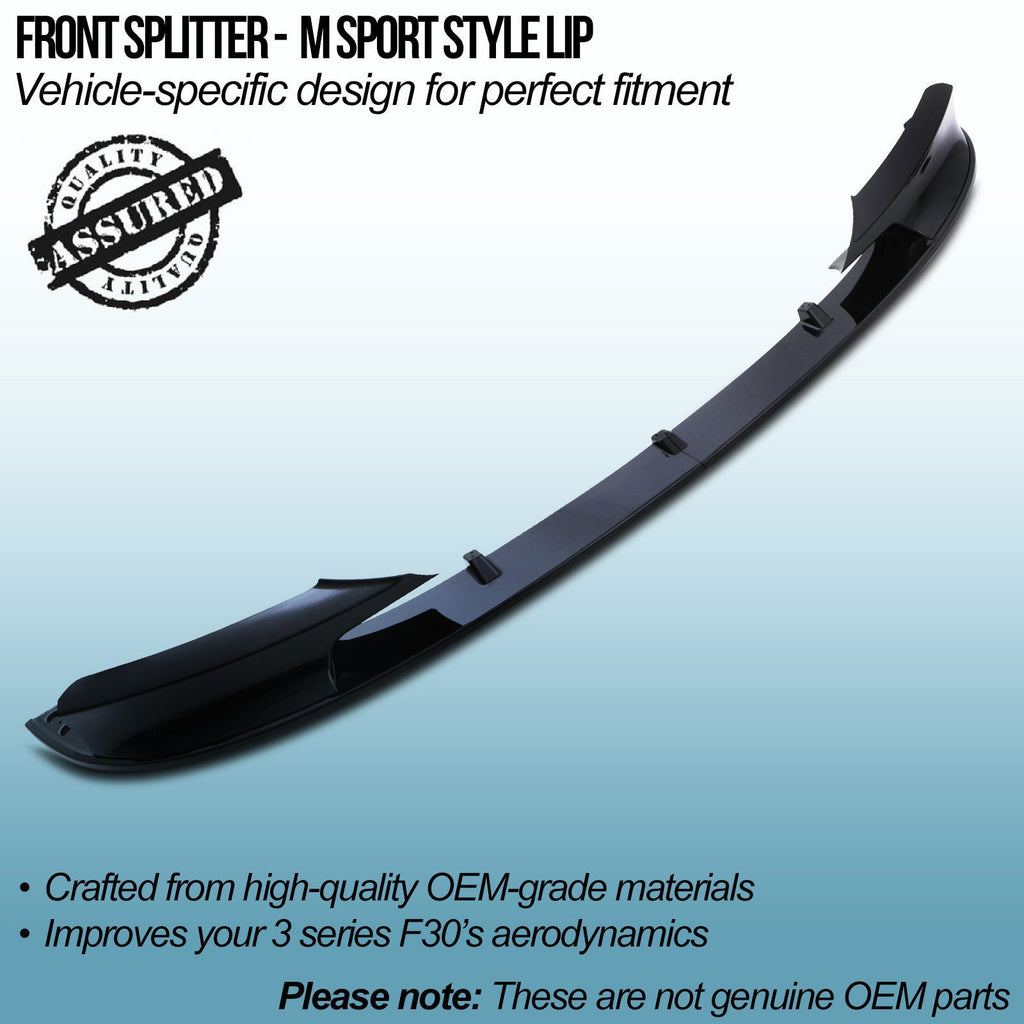 Splitter Anteriore Nero Lucido BMW Serie 3 F30 M Sport 12-18 - foto 2