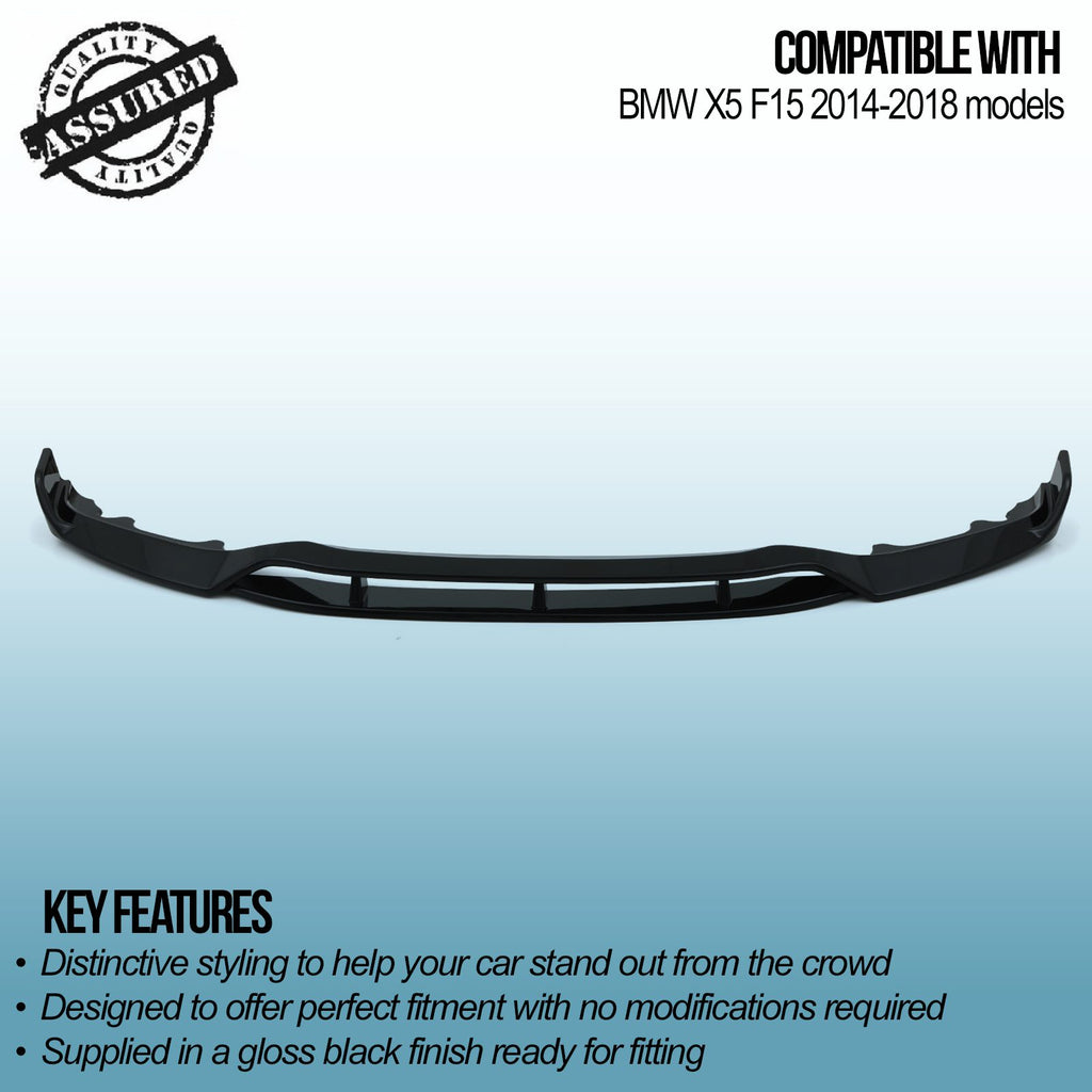 Splitter Anteriore Nero Lucido BMW X5 F15 14-18 - foto 3