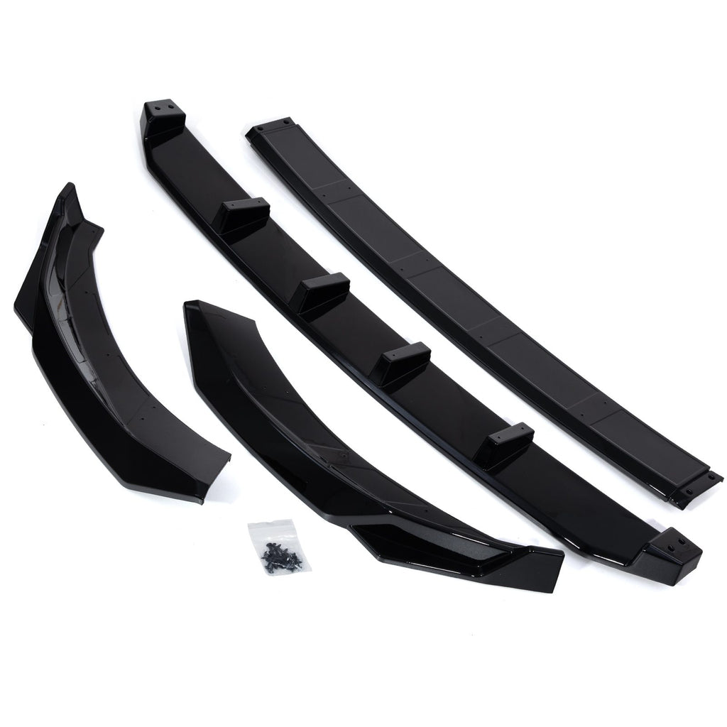 Splitter Anteriore 4 Pezzi Stile S-Line Nero Lucido Audi A5 B10 Berlina 2024+ - foto 3