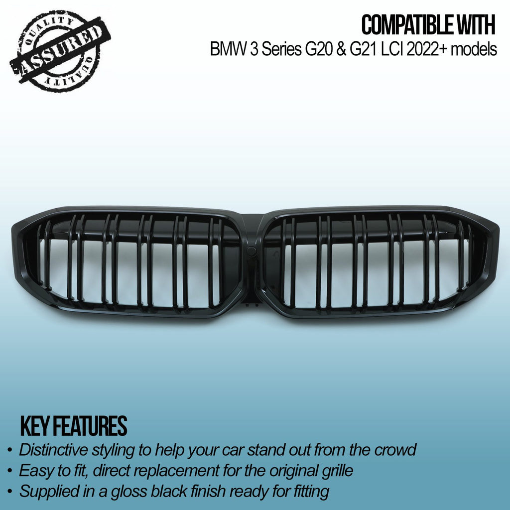 Griglie Calandra Stile M Sport BMW Serie 3 G20 G21 LCI 22+ - foto 3