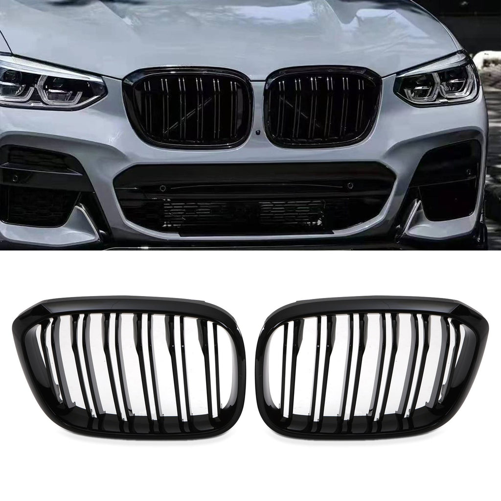 Griglie Anteriori a Doppia Lamella Nere Lucide BMW X3 G01 18-21