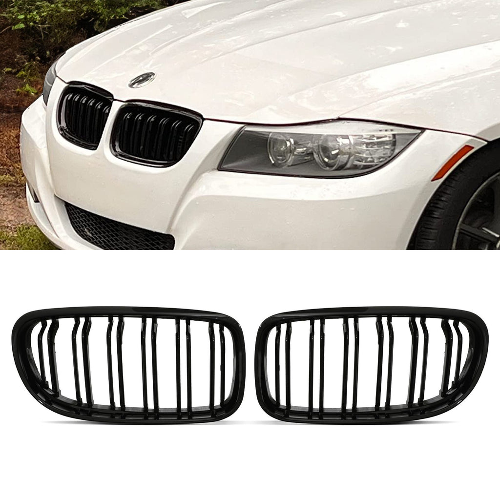 Calandre Doppia Reni Anteriori Nere Lucide BMW Serie 3 E90 Facelift 09-12