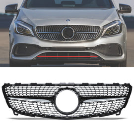 Griglia Anteriore Stile Diamante Nero Lucido Mercedes Classe A W176 15-18