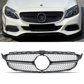 Griglia Stile Diamante Nero Lucido con Foro Telecamera Mercedes Classe C S205 14-18