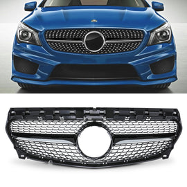 Griglia Stile Diamante Nero Lucido Mercedes CLA C117 13-19