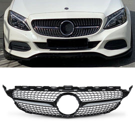 Griglia Stile Diamante Nero Lucido Mercedes Classe C A205 14-18