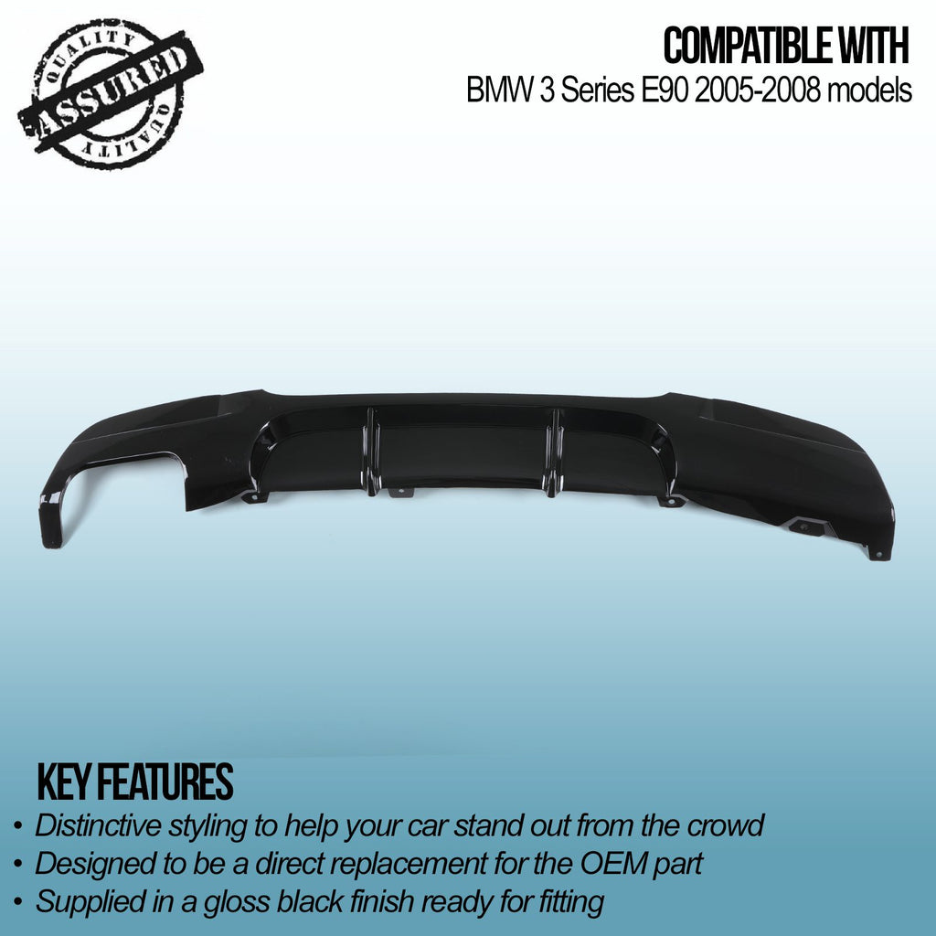 Diffusore Posteriore Stile M-Performance Nero Lucido BMW Serie 3 E90 05-08 - foto 3