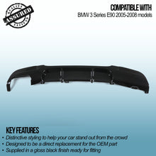 Diffusore Posteriore Stile M-Performance Nero Lucido BMW Serie 3 E90 05-08 - foto 3