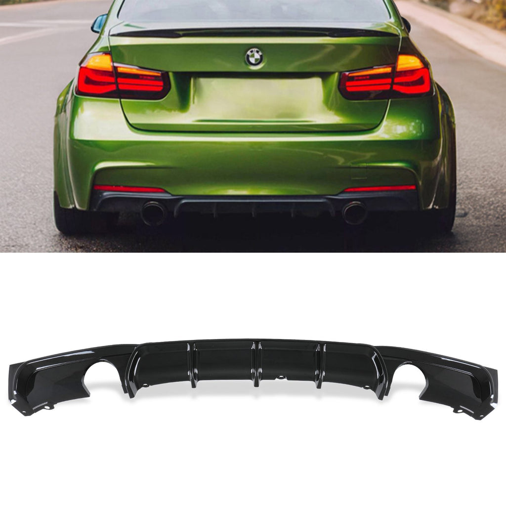 Diffusore Posteriore Nero Lucido Doppia Uscita BMW Serie 3 F30 12-19