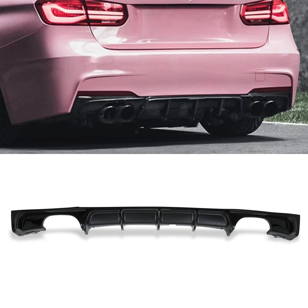 Diffusore Posteriore Nero Lucido Quadrupla Uscita BMW Serie 3 F30 12-18
