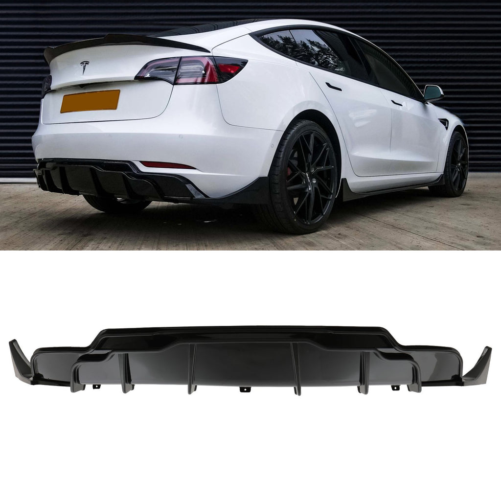 Diffusore Posteriore Aero Nero Lucido Tesla Model 3 17-22