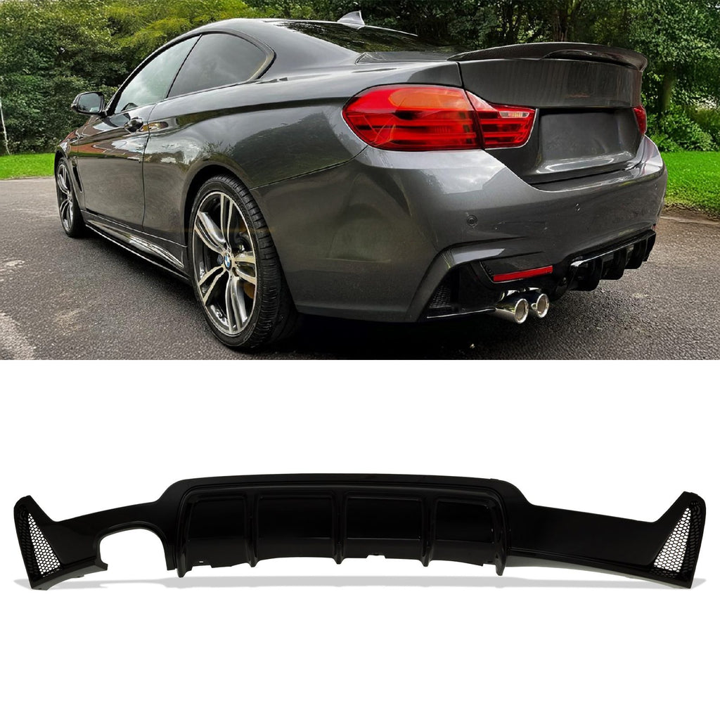 Diffusore Posteriore a Doppio Scarico Stile M Performance Nero Lucido BMW Serie 4 F32 F36 14-20