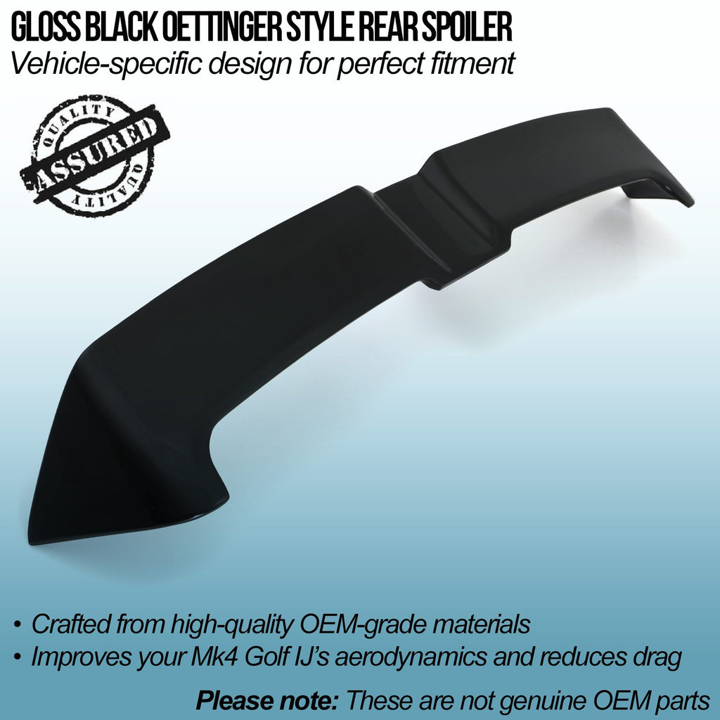 Spoiler Posteriore Stile Oettinger Nero Lucido Volkswagen Golf MK4 97-03 - foto 2
