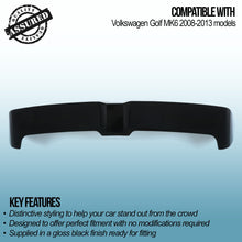 Spoiler Posteriore Stile Oettinger Nero Lucido Volkswagen Golf MK6 08-13 - foto 3