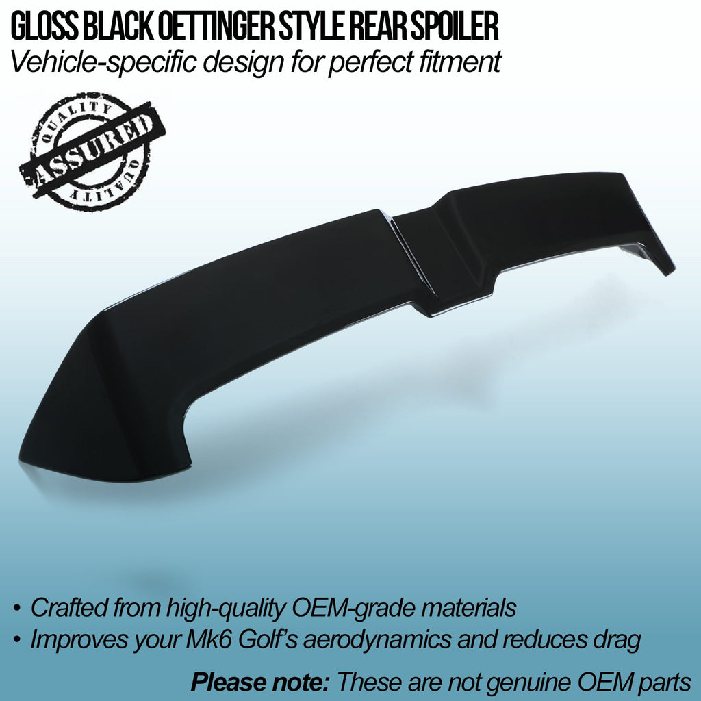 Spoiler Posteriore Stile Oettinger Nero Lucido Volkswagen Golf MK6 08-13 - foto 2