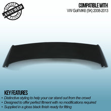 Spoiler Posteriore Stile Osir Nero Lucido Volkswagen Golf MK6 2008-2013 - foto 3