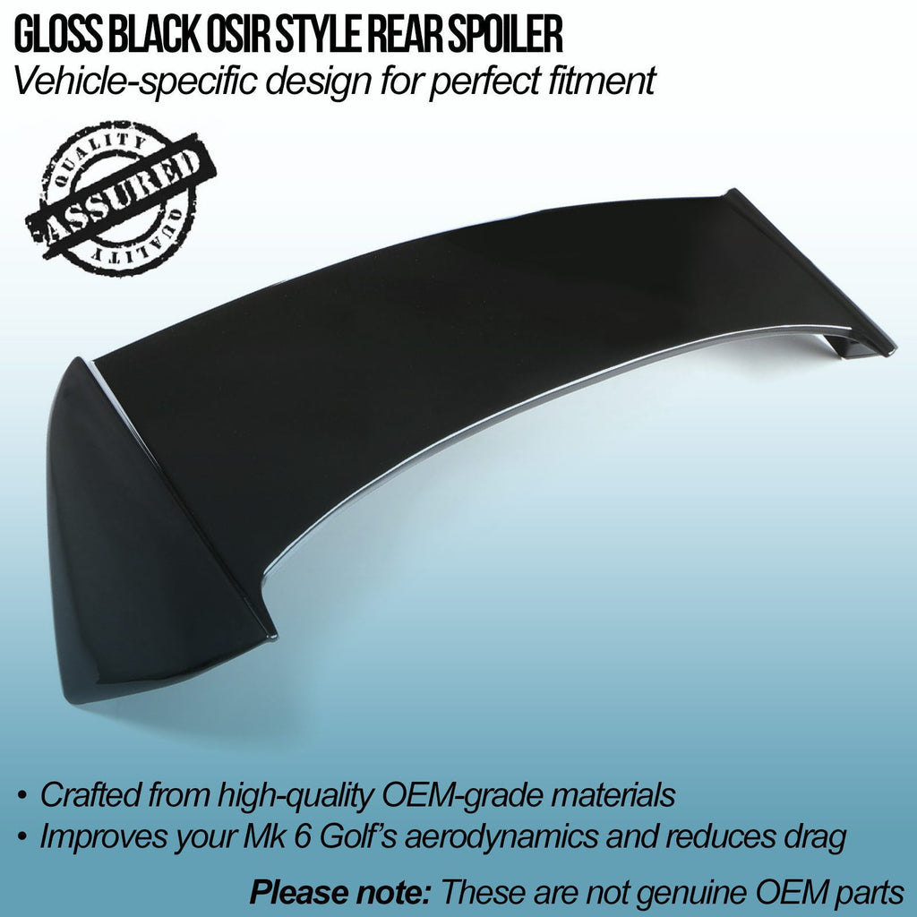 Spoiler Posteriore Stile Osir Nero Lucido Volkswagen Golf MK6 2008-2013 - foto 2