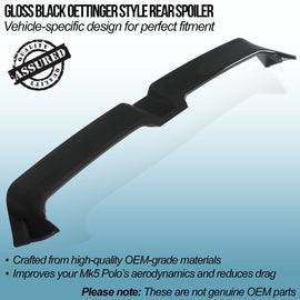 Spoiler Posteriore Stile Oettinger Nero Lucido Volkswagen Polo MK5 2011-2018 - foto 2