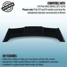 Spoiler Posteriore Nero Lucido Volkswagen Polo MK5 2011-2018 - foto 3