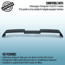 Spoiler Posteriore Nero Lucido VW Transporter T6 dal 2015 - foto 3