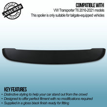 Spoiler Posteriore Stile Sportline Nero Lucido Volkswagen Transporter T6 16-21 - foto 3