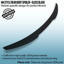 Spoiler Posteriore Stile M4 Nero Lucido Audi A3 8V 13-20 - foto 2