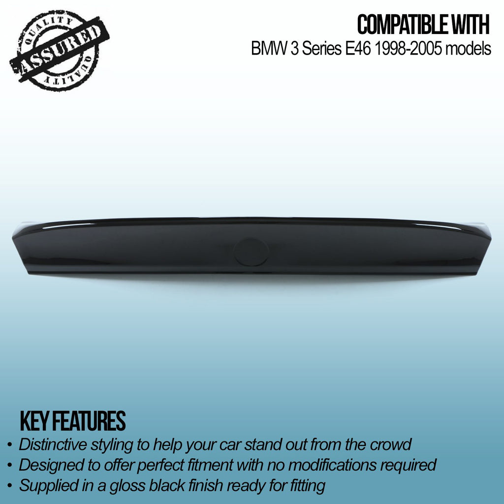 Spoiler Posteriore Stile CSL Nero Lucido BMW Serie 3 E46 98-05 - foto 3