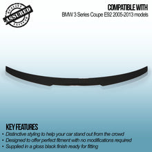 Spoiler Posteriore Stile M4 Nero Lucido BMW Serie 3 E92 Coupe 05-13 - foto 3