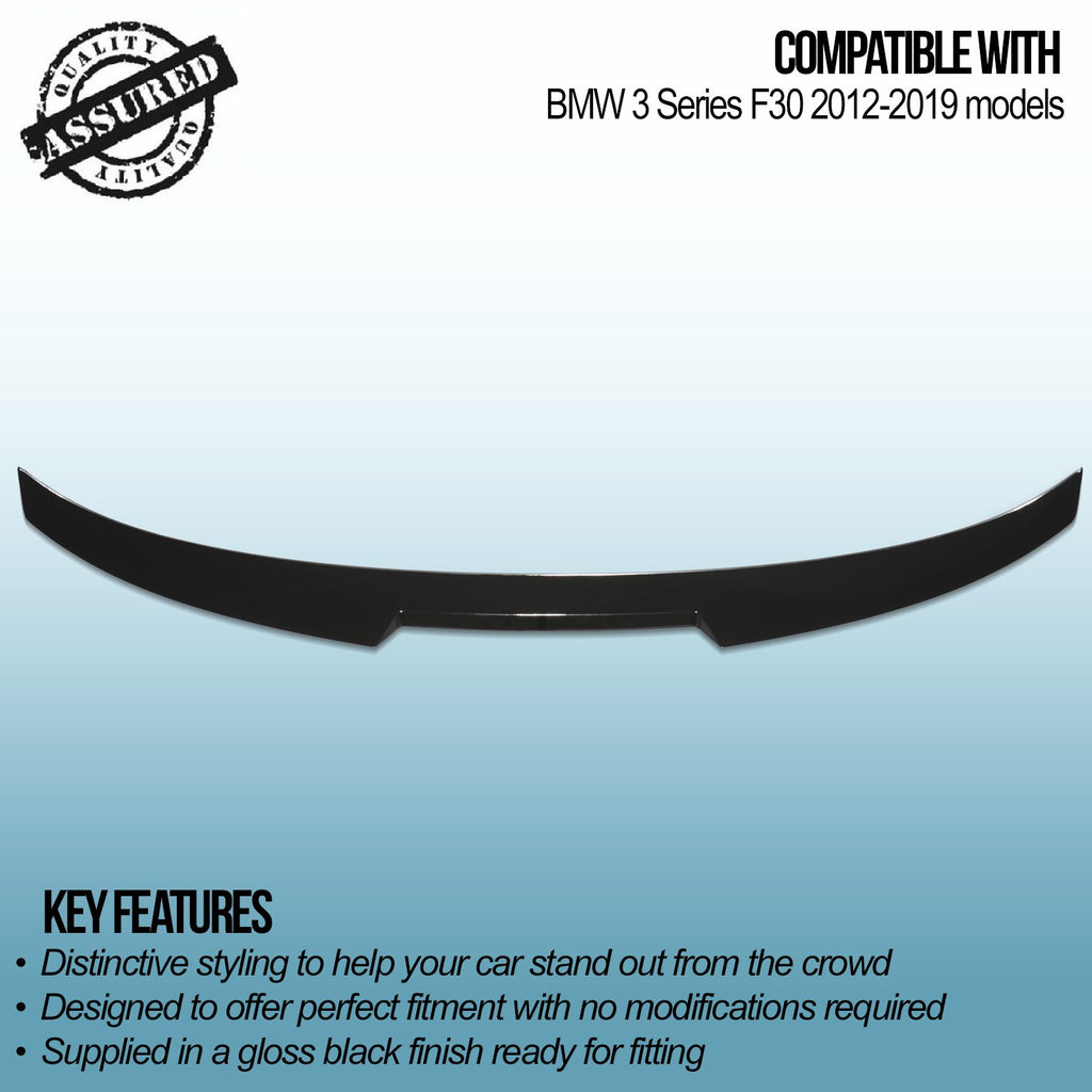 Spoiler Stile M4 Nero Lucido BMW Serie 3 F30 12-19 - foto 3