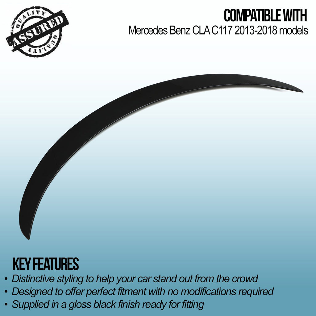 Spoiler Posteriore Nero Lucido Mercedes CLA C117 13-18 - foto 3